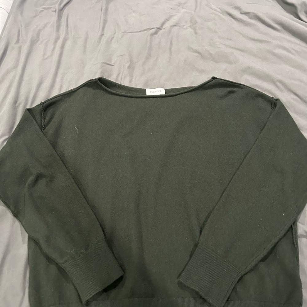 Evereve Dark Green Crewneck Sweater